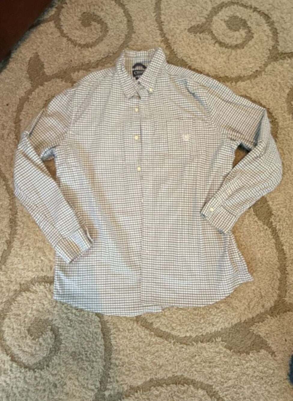 Chaps Men's Stretch Oxford Long Sleeve Plaid Button-Down Shirt